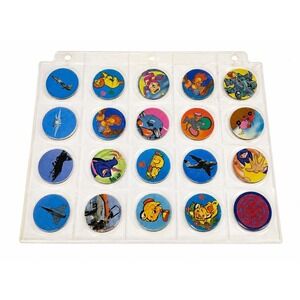 Vintage 1990s POG Style Milk Caps Lot of 20 Made in Taiwan Cartoon Aircraft